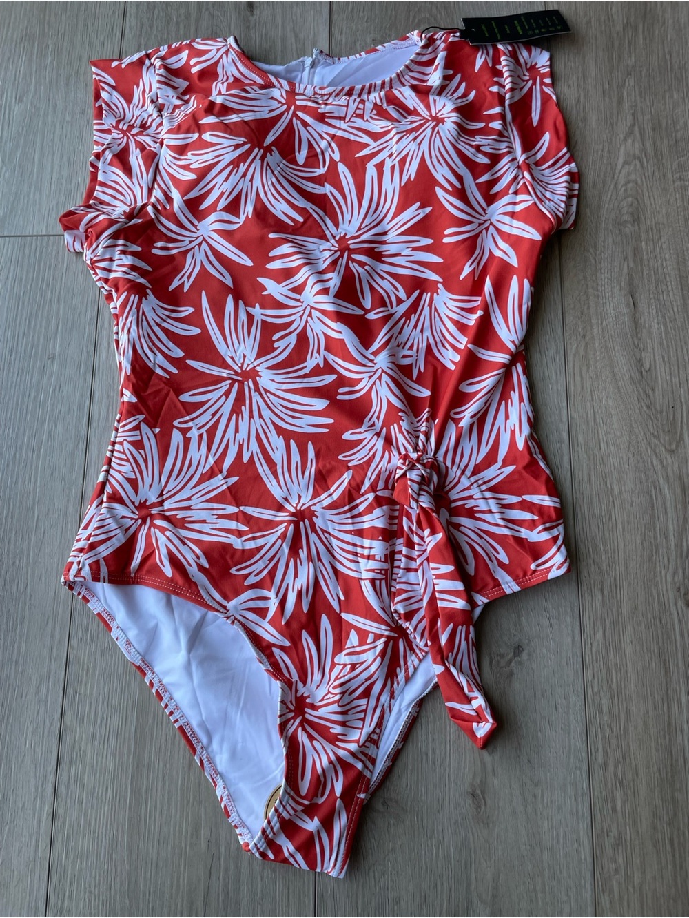 Cospot Womens Size Large One Piece Orange Retro Vintage Style Swimsuit New W Tag